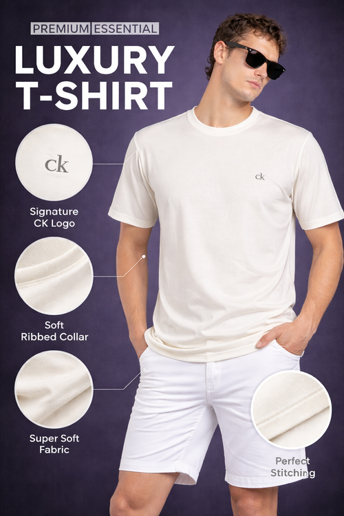 Premium White T-Shirt for Men | Luxury Soft Fabric & Perfect Fit