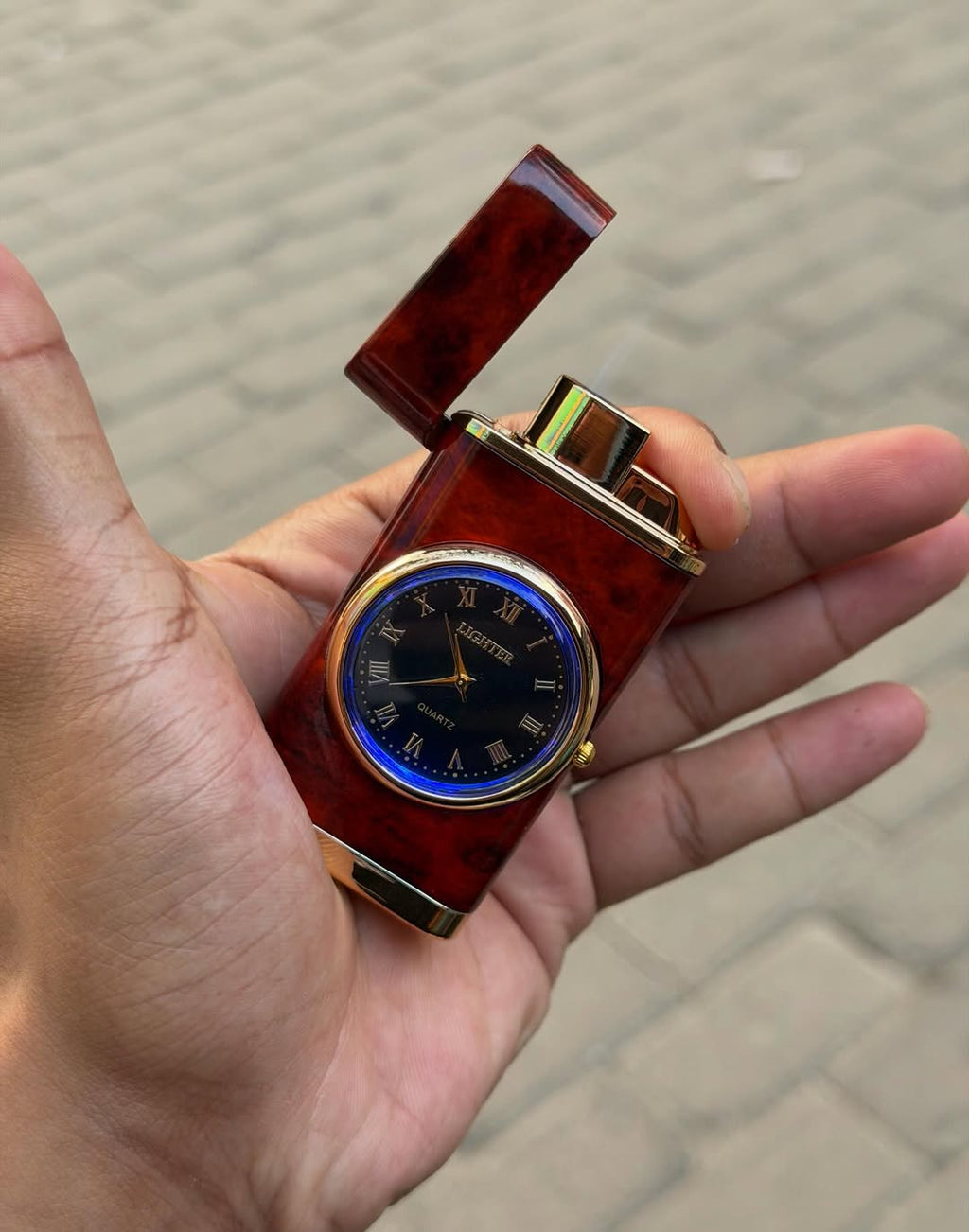 Luxury Vintage Lighter Watch for Men – Dual Function Pocket Watch & Gas Lighter | Premium Retro Design